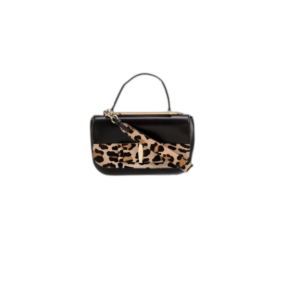 Salvatore Ferragamo Animal Print Top Handle Purse